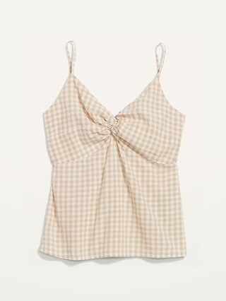 Fitted Gingham Twist-Front Cami Top for Women | Old Navy (US)