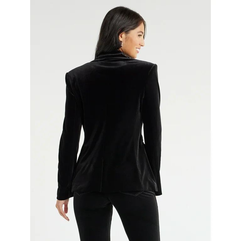 Sofia Jeans Women's Velvet Double-Breasted Blazer, Sizes XS-3XL | Walmart (US)