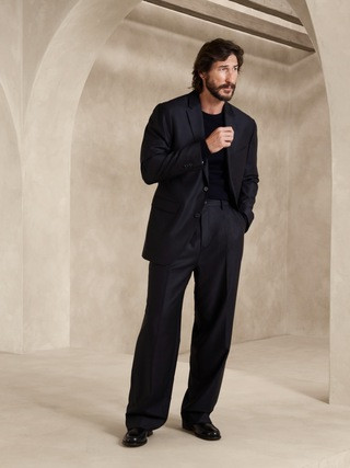 Signature Italian Hopsack Wide-Leg Pant | Banana Republic (US)