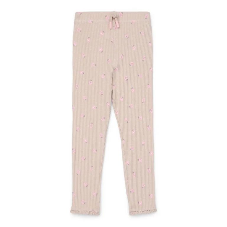 easy-peasy Toddler Girl Lace Hem Rib Leggings, Sizes 18M-5T | Walmart (US)