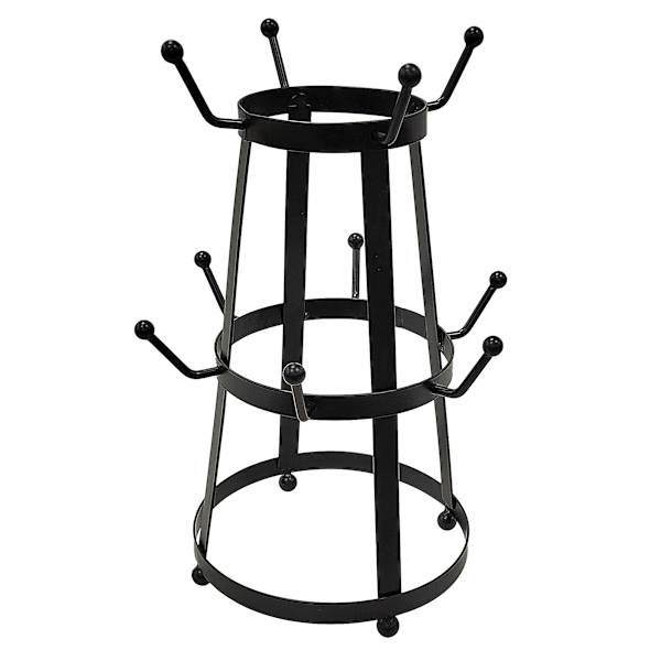 10-Mug Black Metal Mug Holder | At Home