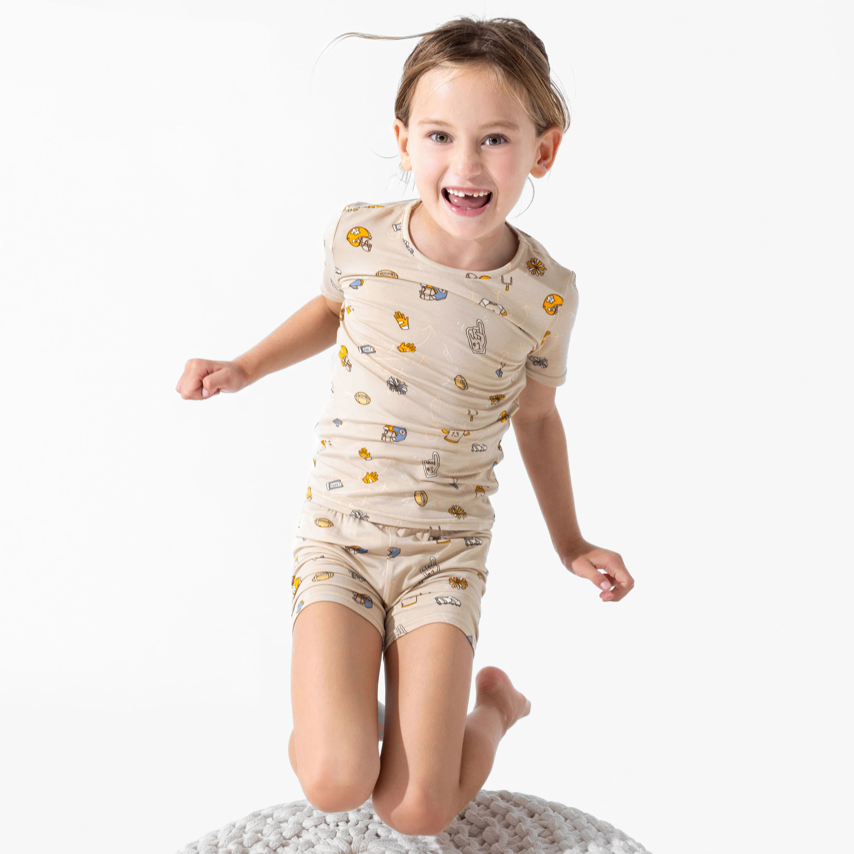 Football Bamboo Kids Pajama Short Set | Bellabu Bear