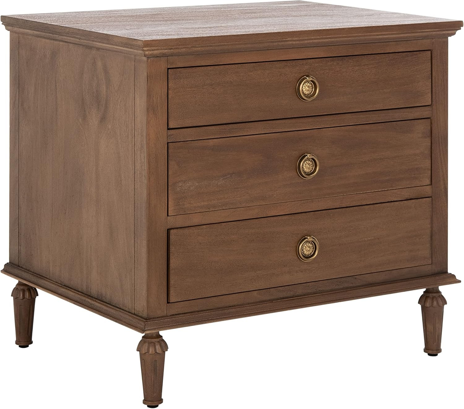 Safavieh Brown (Fully Assembled) Couture Home Collection Lisabet 3-Drawer Wood Nightstand | Amazon (US)