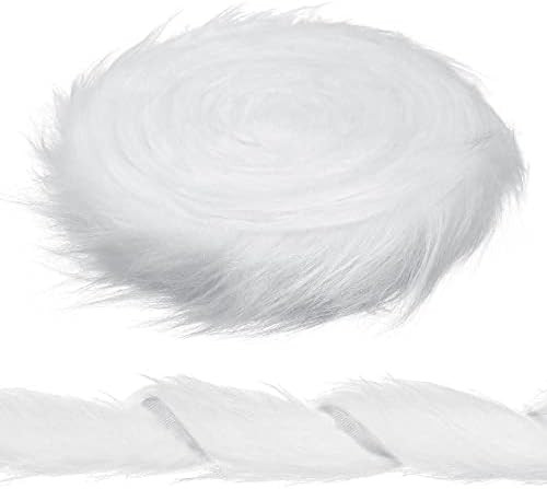 Christmas Faux Fur Ribbon Faux Fur Ribbon Trim Faux Fur Fabric Roll Winter Holiday Garland Ornament  | Amazon (US)
