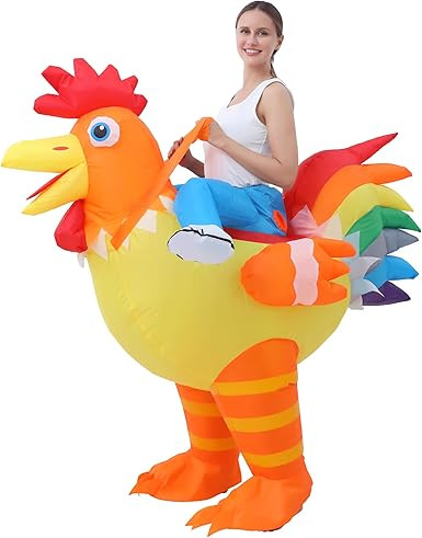 JOYBRO Inflatable Chicken Costume Adult Funny Rooster Costume Riding Chicken Costume Halloween Co... | Amazon (US)
