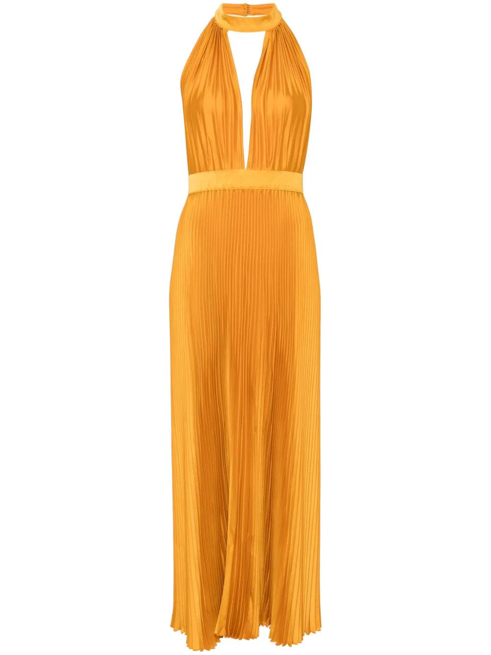 L'IDÉE Chateau pleated maxi dress - Orange | Farfetch Global