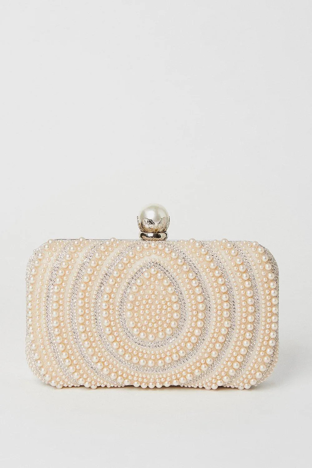 Bags & Purses | Theadora Pearl And Diamante Box Clutch Bag | Dorothy Perkins | Dorothy Perkins (UK)