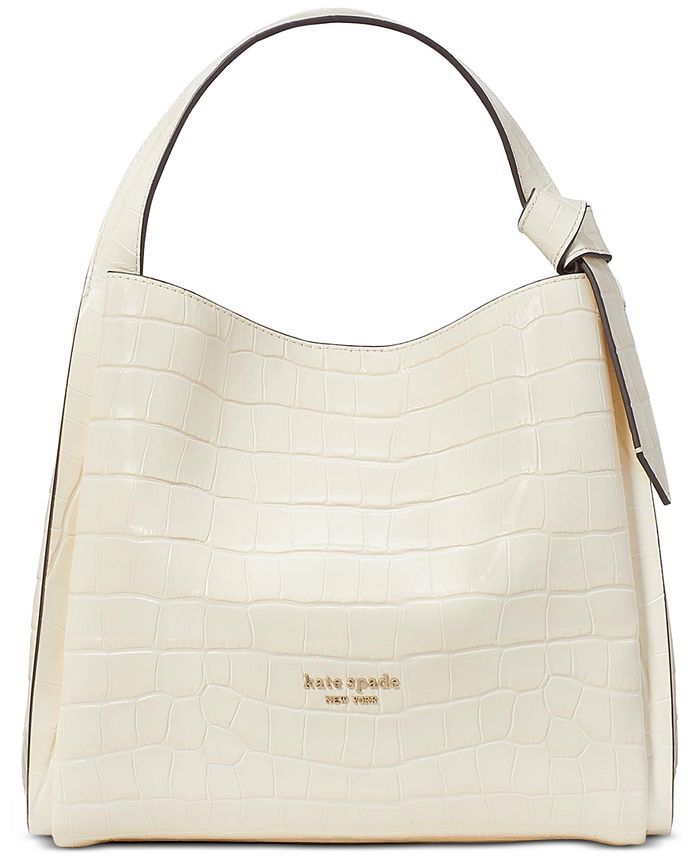 kate spade new york Knott Croc Embossed Leather Small Crossbody Tote - Macy's | Macy's