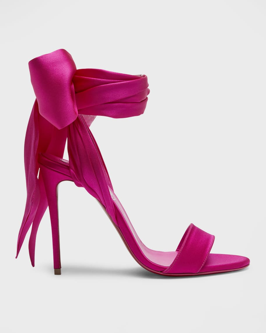 Christian Louboutin Red Sole Ribbon Ankle-Wrap Stiletto Sandals | Neiman Marcus