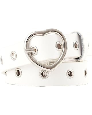 Grommet Leather Belt Punk Rock Studded Belt Goth Jeans Belt for Women Men | Amazon (US)