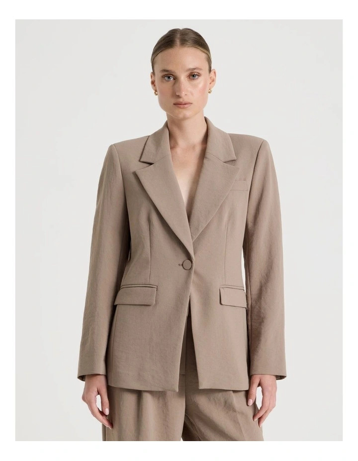 BlaqSingle Breasted Blazer in Taupe | Myer