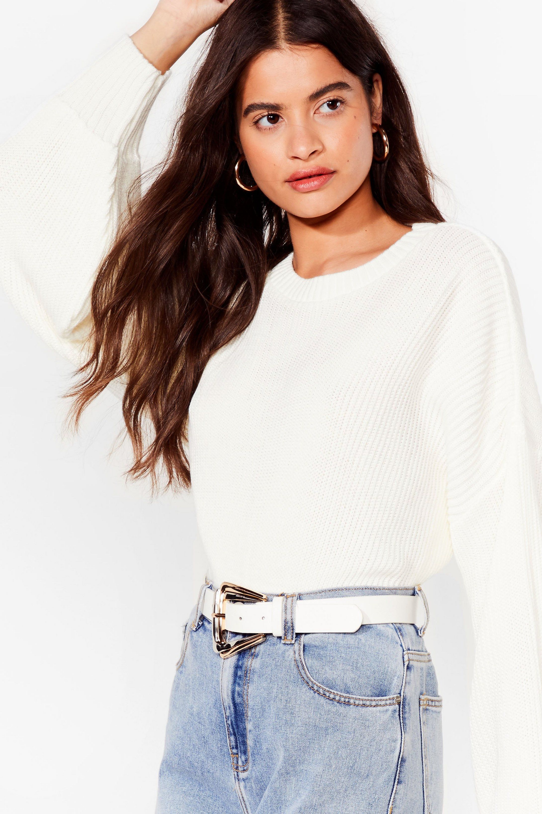 Rib Takes Time Knitted Balloon Sleeve Sweater | NastyGal (US & CA)