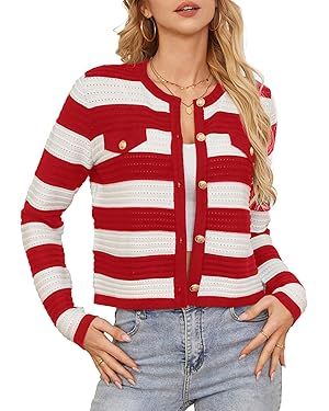 GRACE KARIN Women's Cardigans 2024 Open Front Button Down Knit Sweater Lightweight Lady Outerwear | Amazon (US)