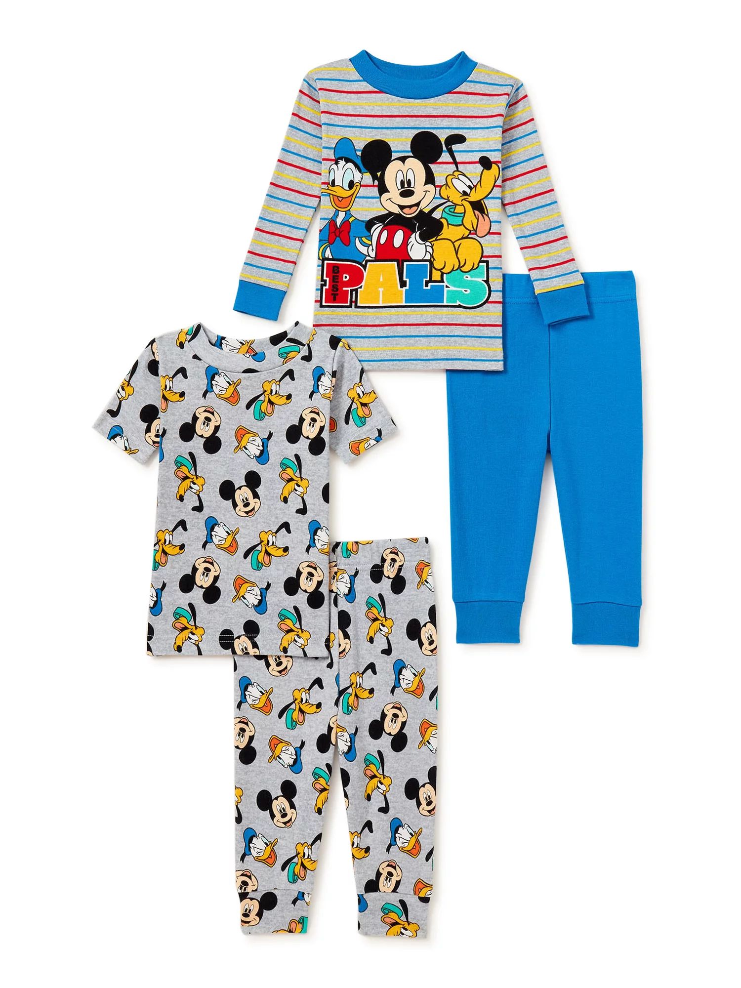 Mickey Mouse Baby and Toddler Boys' Pajama Set, 4-Piece, Sizes 12M-5T - Walmart.com | Walmart (US)