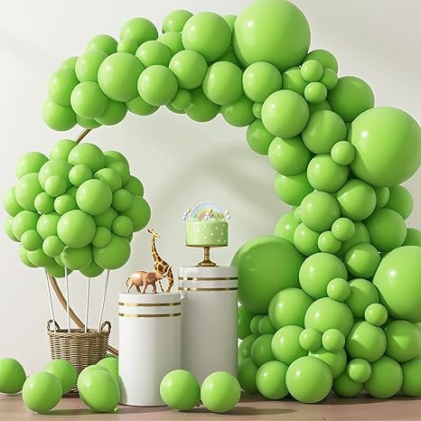 RUBFAC Lime Green Balloons 129pcs Light Green Balloons 18 12 10 5 Inch Fruit Green Latex Party Ba... | Amazon (US)