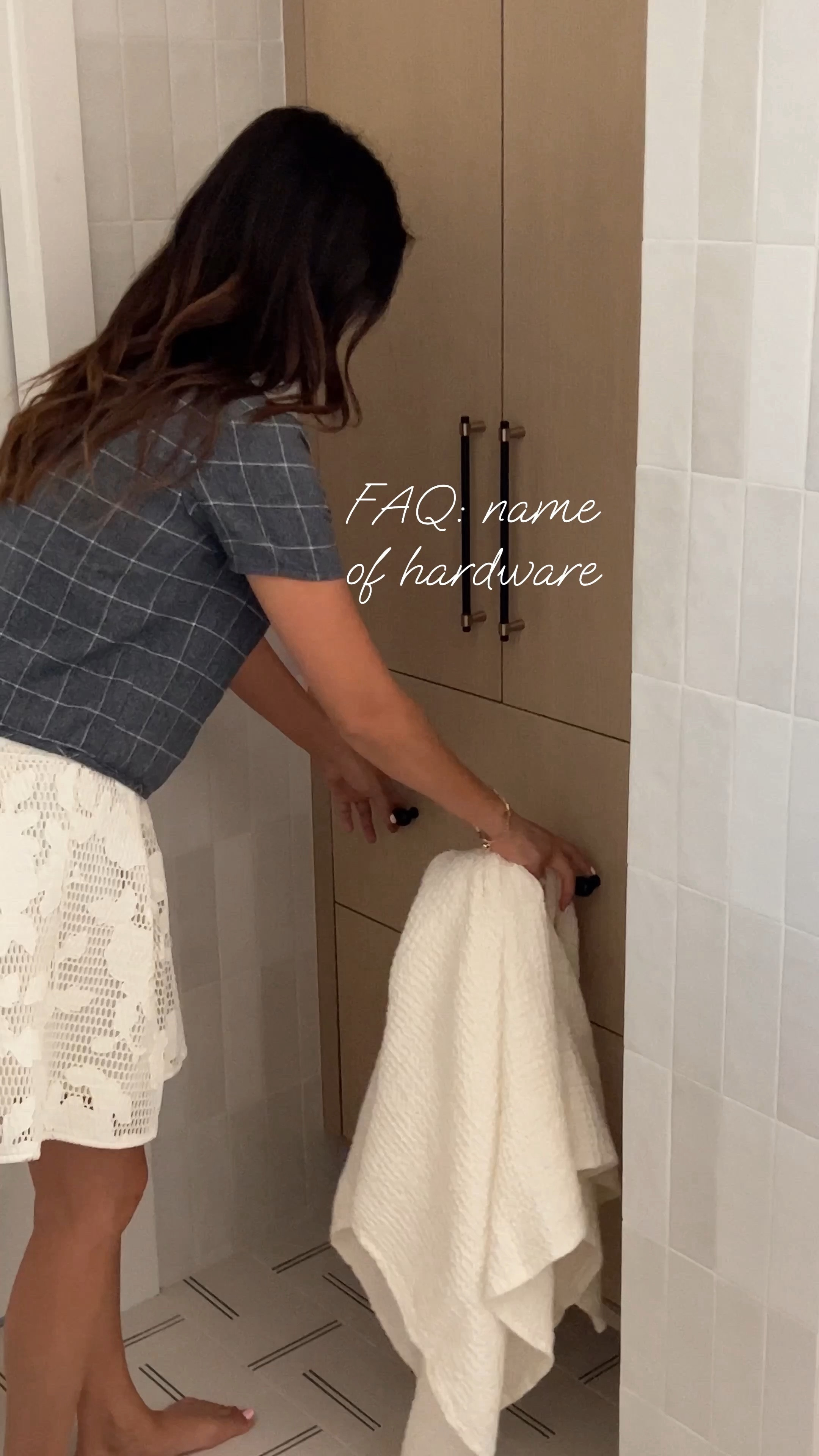 Brass black hardware, zellige tile, hand made tile, wood vanity, brass hook, towels, Amazon, wayfair, Home Depot 

#LTKhome #LTKfindsunder50 #LTKsalealert