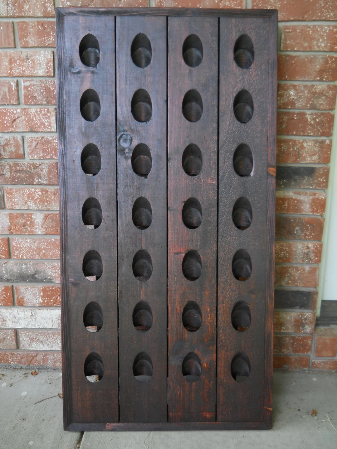 28 Bottle French Riddling Wine Rack: Rustic Mahogany Finish - Etsy | Etsy (US)
