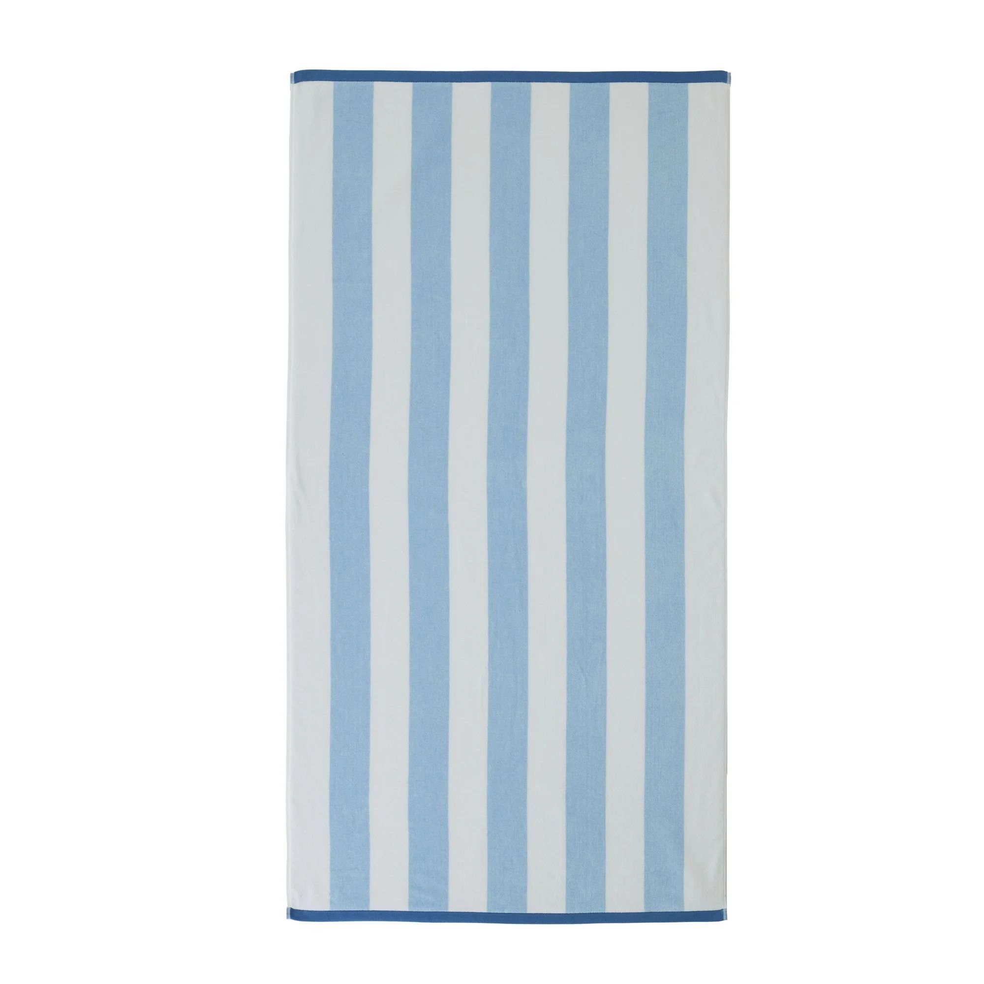 Better Homes & Gardens Oversized Reversible Cotton Blend Blue Cabana Striped Beach Towel, 38” x... | Walmart (US)