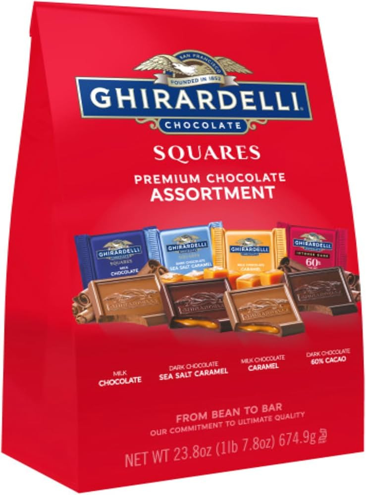 GHIRARDELLI Premium Chocolate Assortment - Milk, Dark, Sea Salt, Caramel and 60% Cacao Squares, 2... | Amazon (US)