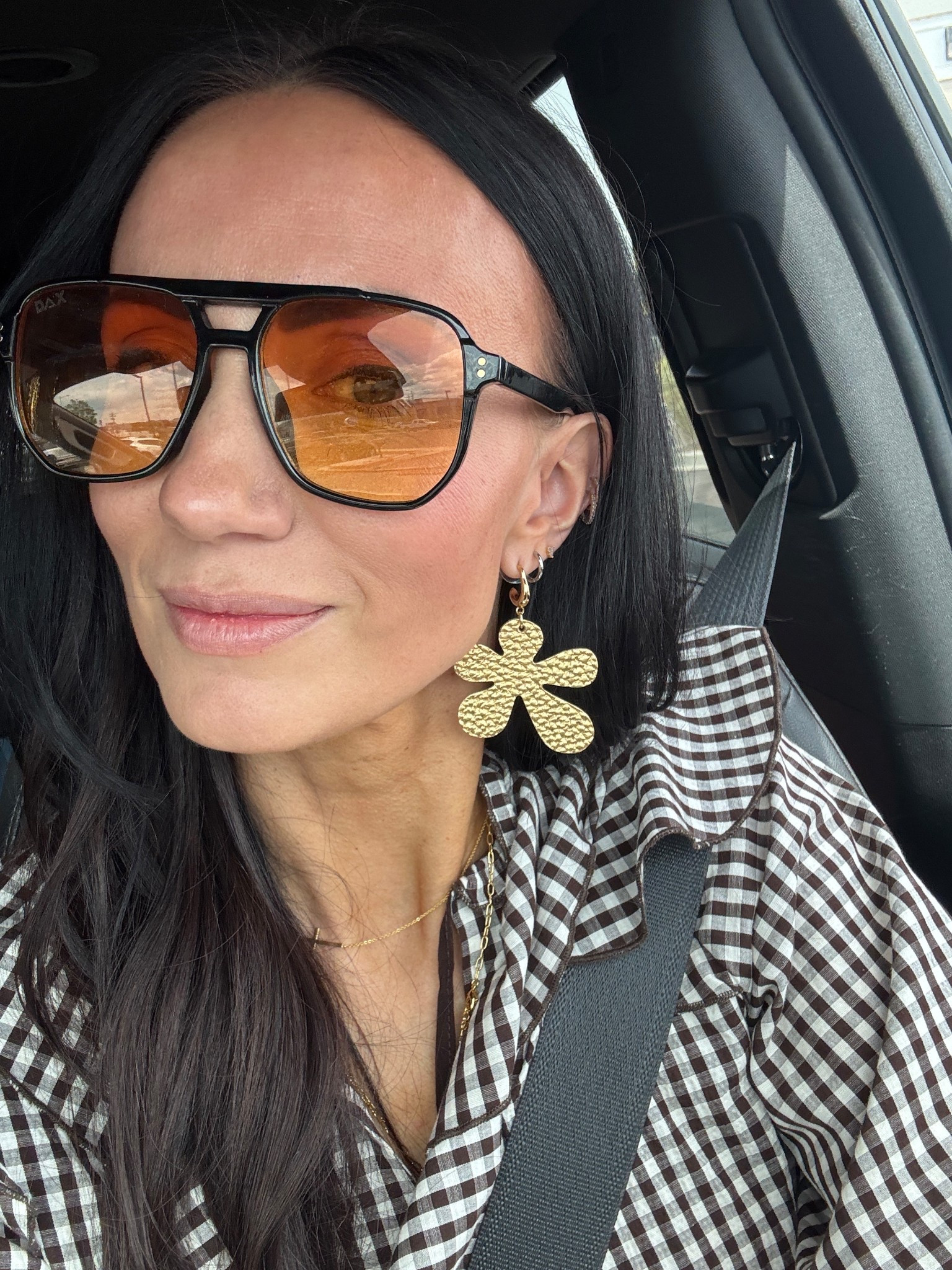 These earrings look like metal but they are super lightweight leather 
