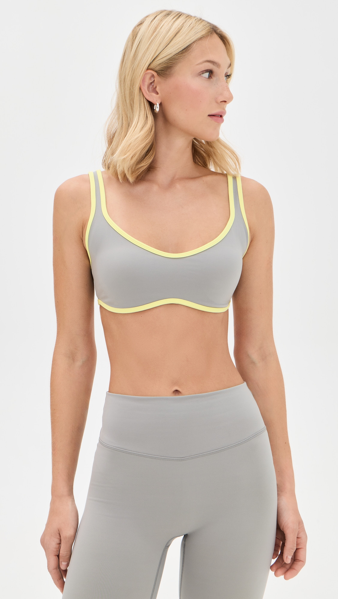 FORM Curved Hem Bra Slate/Lemon S | Shopbop