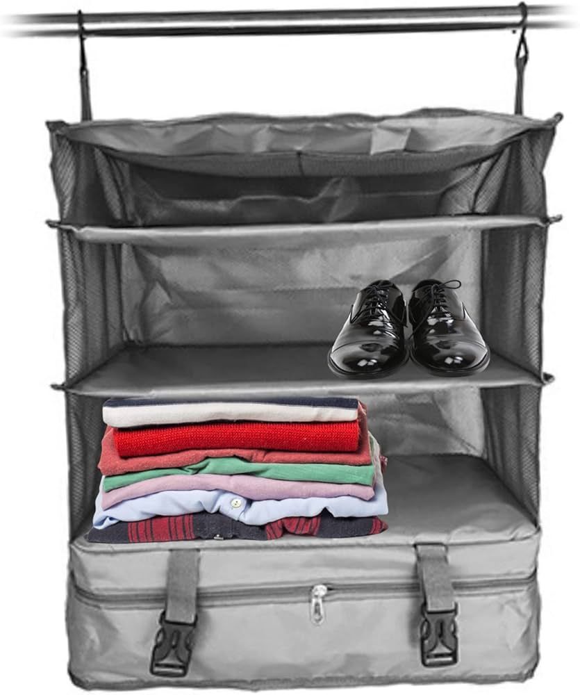 AEIOFU Portable Luggage Organizer Hanging Travel Shelves Bag Packing Cube Organizer Suitcase Stor... | Amazon (US)