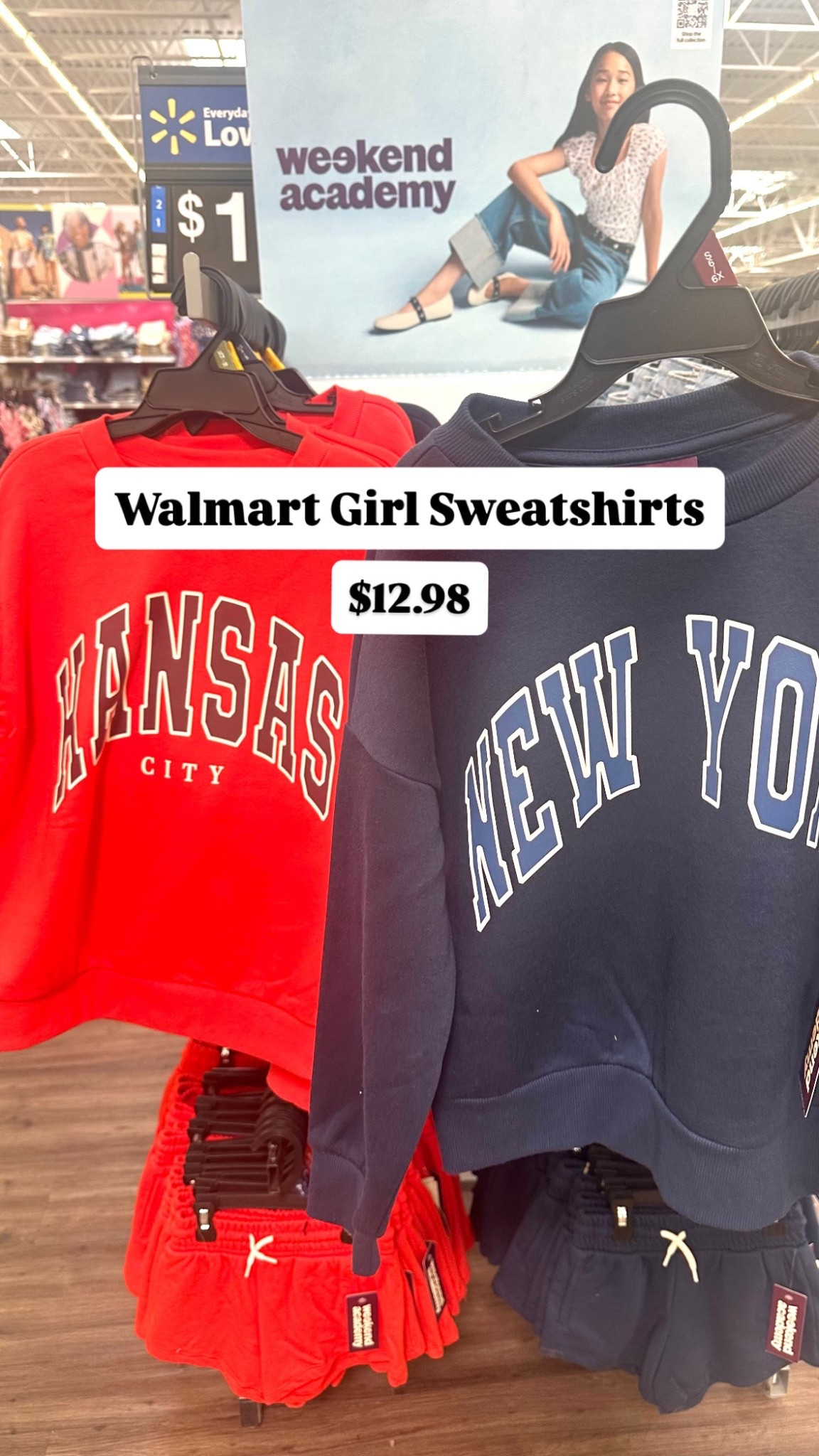 Saw these cute girl sweatshirts at Walmart! They have Kansas, New York, Nashville, and Miami. Only $12.98!