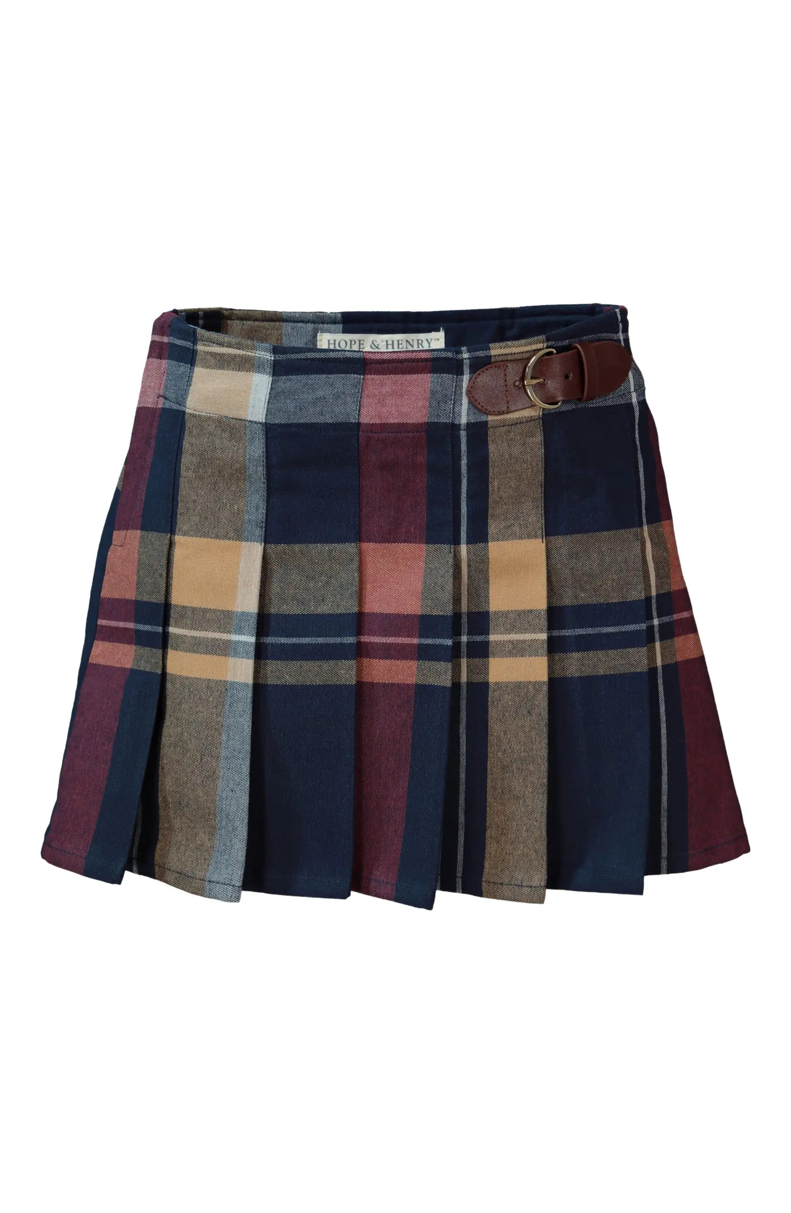 Girls' Organic Pleated Buckle Skirt, Toddler | Nordstrom