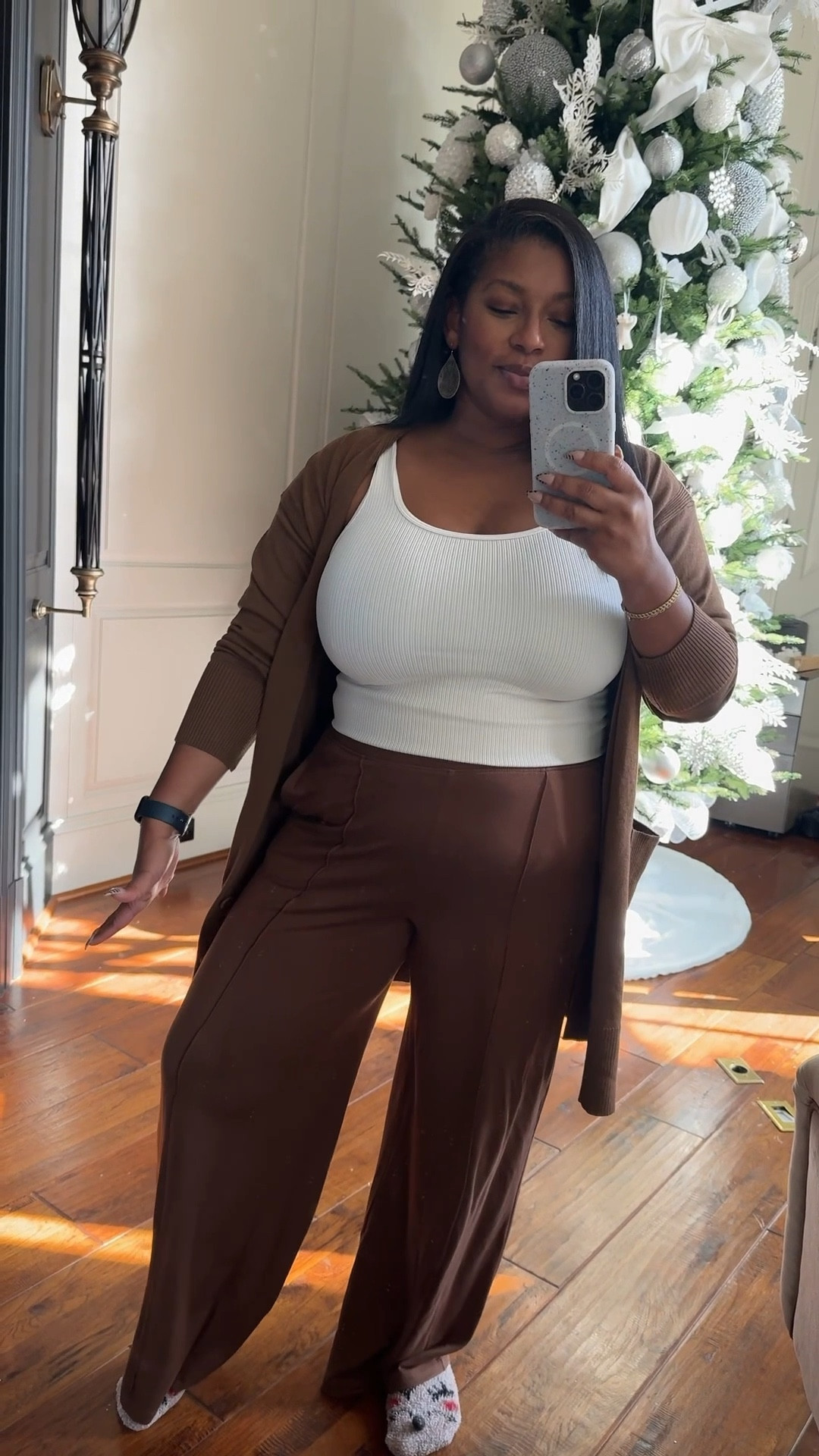 Super comfy and light weight lounge set. The top and the cardigan are $15 each. They run a bit oversized. I’m wearing a large in both. 

#LTKMidsize #LTKmomlife #LTKFindsUnder50