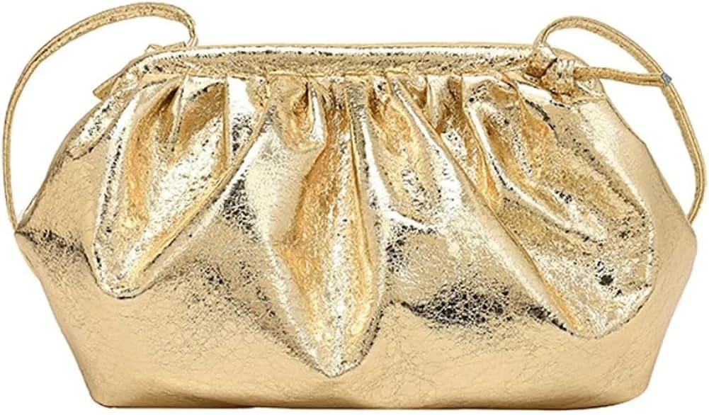 JUYGO Bolso de Noche de Charol para Mujer Bolso Nube Clutch Bolso Dumpling Bolso de Hombro Frunci... | Walmart (US)