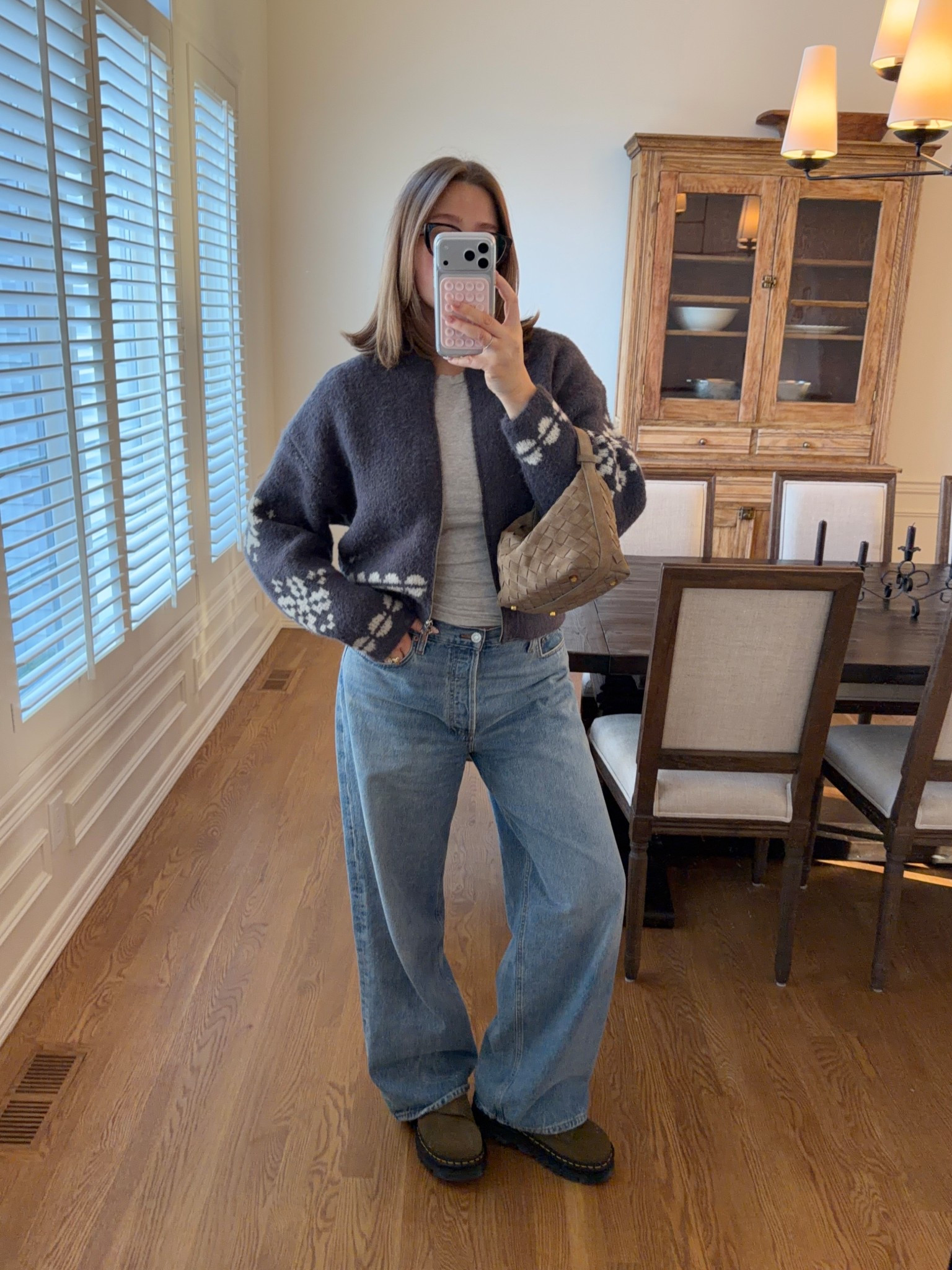 Sweater and tee tts M. Perfect Abercrombie layering tee  Jeans low rise soft rigid denim true to size for this baggy fit! Amazon purse is woven and looks super expensive. Dr marten slides are platforms, comfy, true to size and perfect for all weather I love the green color it’s subtle and they go with everything! 




#LTKootd #LTKmomlife