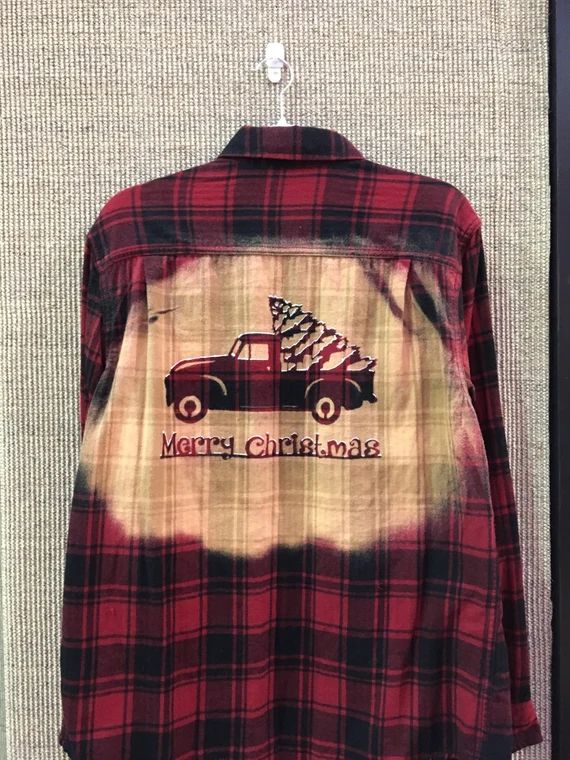 Christmas Truck Bleached Flannel | Etsy (US)