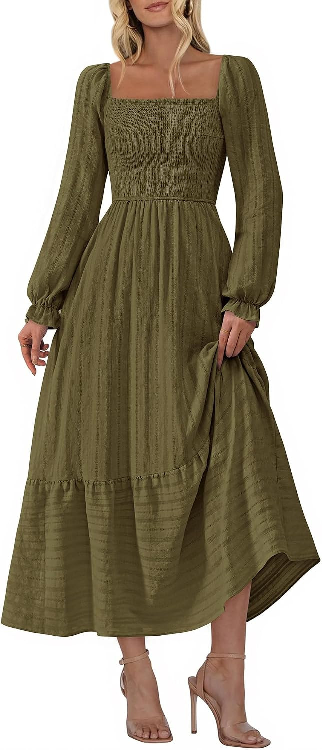BTFBM Women Maxi Fall Dresses 2026 Long Sleeve Boho Dress | Amazon (US)
