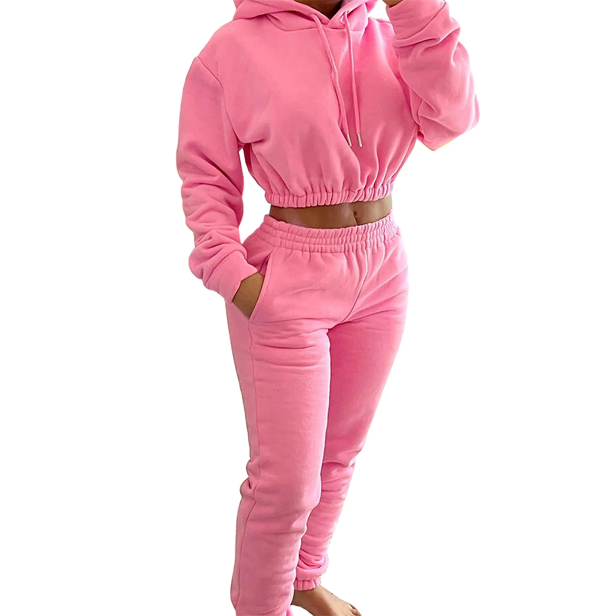 Frontwalk  Women 2 Piece Tracksuit Set Casual Sports Hoodies Sweatsuit Sweatpants Jogger Winter L... | Walmart (US)