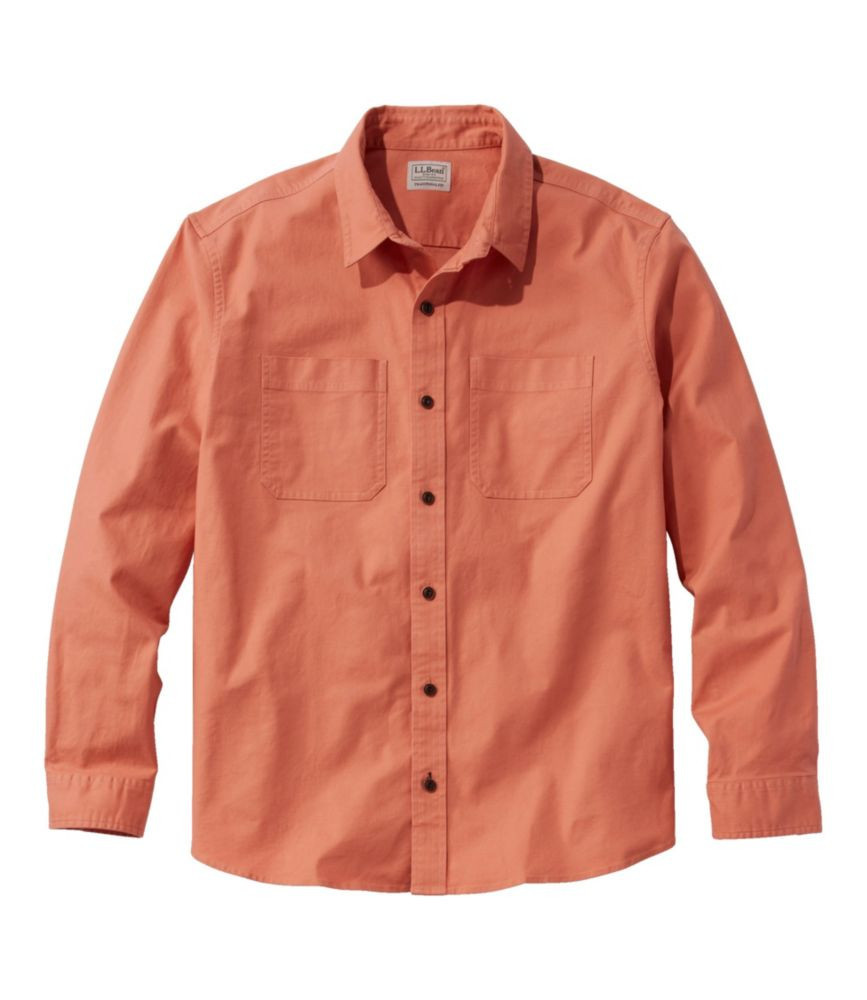 Men's BeanFlex Twill Shirt, Traditional Untucked Fit, Long-Sleeve Faded Orange XXXL, Cotton Blend L.L.Bean | L.L. Bean