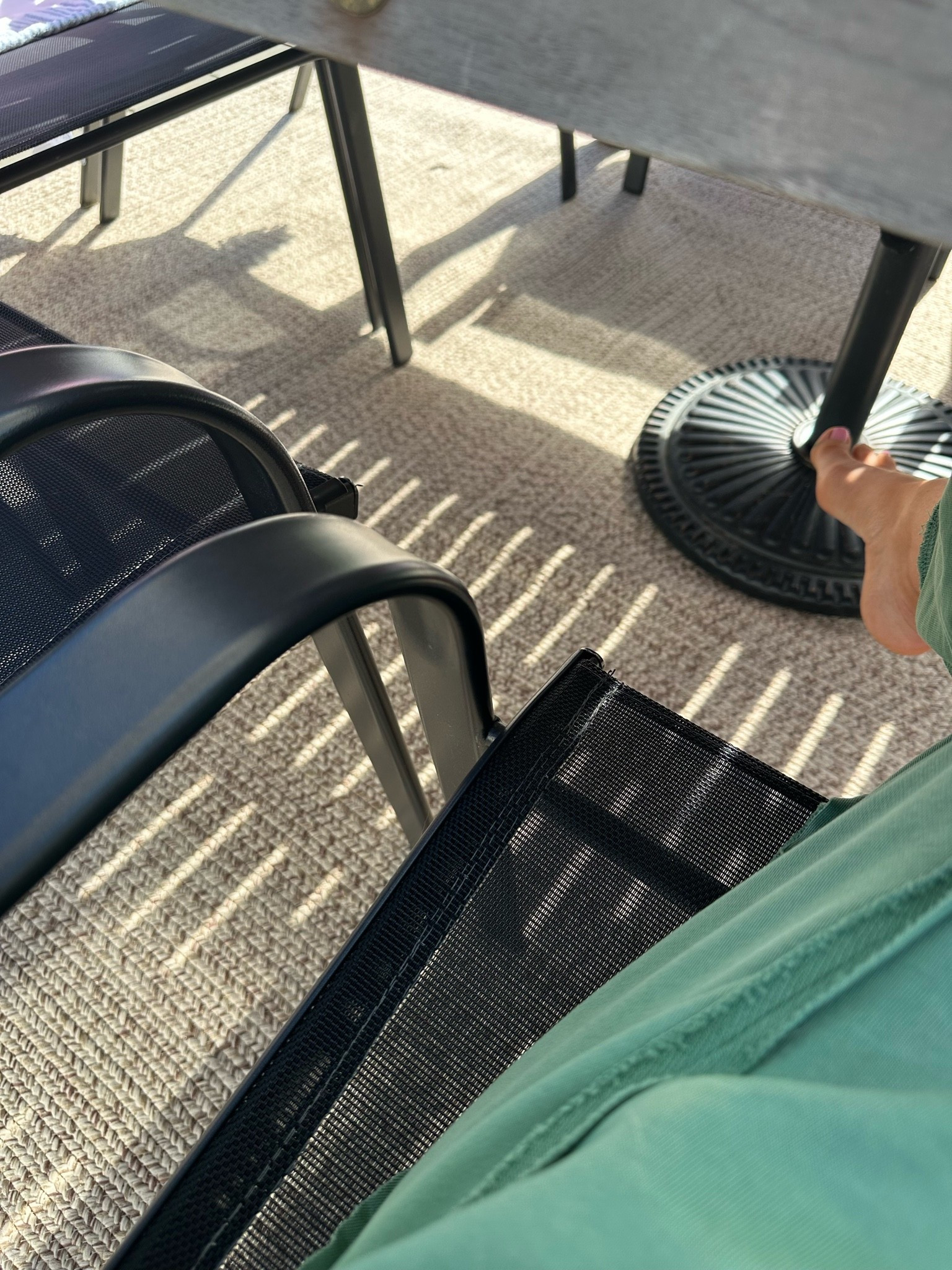 Loving this outdoor rug. We have the 10x10 out here under our patio set and it’s the perfect size, soft on your feet and hoses off/dries great! Even the dads were complementing its softness and look with “this is NICE” 🤣 I have the tan/khaki color. @Rugs USA

#LTKHome #LTKSeasonal #LTKmorningroutine