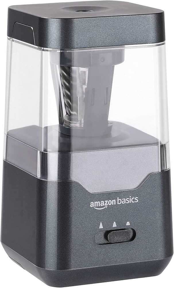 Amazon Basics Portable Electric Pencil Sharpener, Helical Blade, Auto Stop, Battery/USB Cord Oper... | Amazon (US)