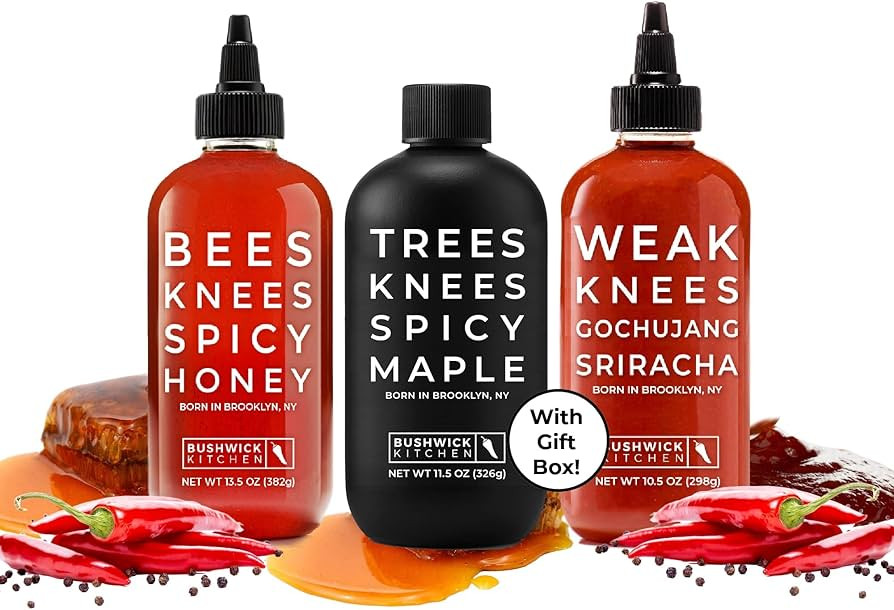 Bushwick Kitchen Spicy Sampler Gift Box, Set Includes our Gochujang Sriracha, Spicy Maple Syrup, ... | Amazon (US)