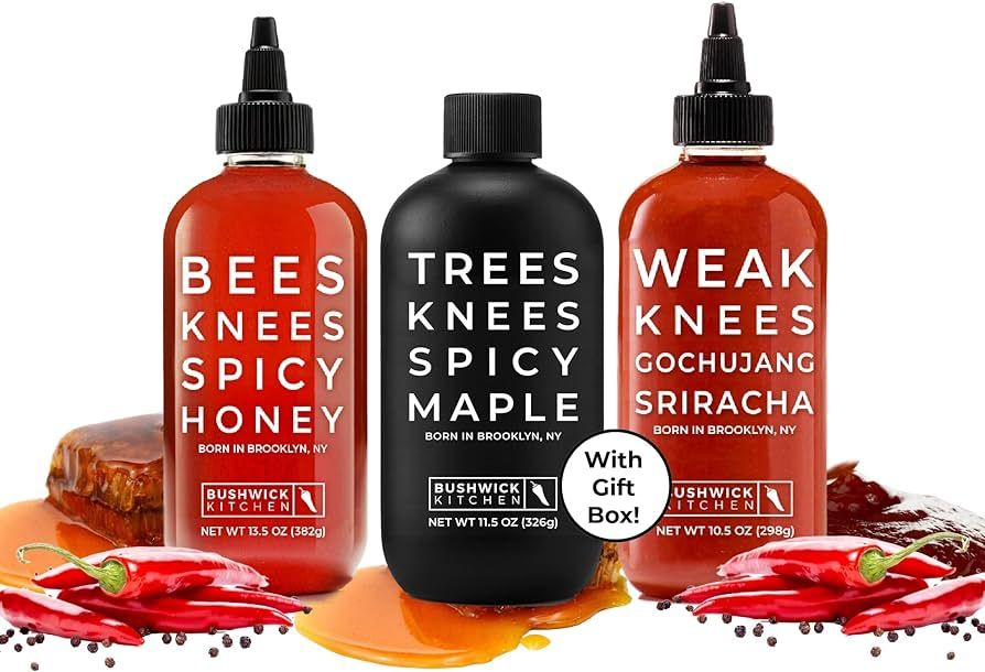Bushwick Kitchen Spicy Sampler Gift Box, Set Includes our Gochujang Sriracha, Spicy Maple Syrup, ... | Amazon (US)