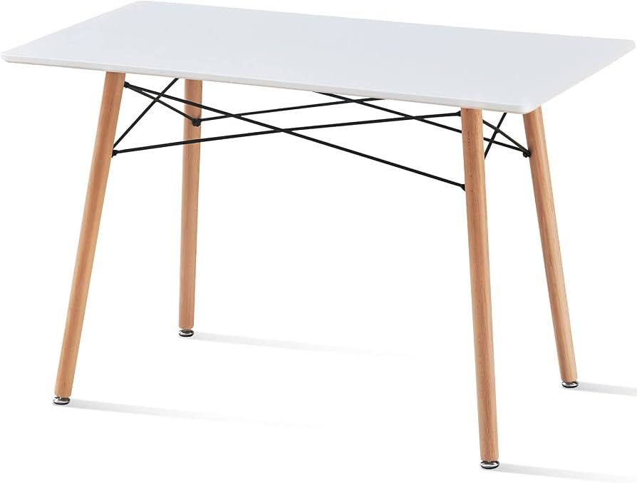 Modern Dining Kitchen Table 43.3"x27.5" Mid Century Dining Room Table with Wood Legs | Amazon (US)