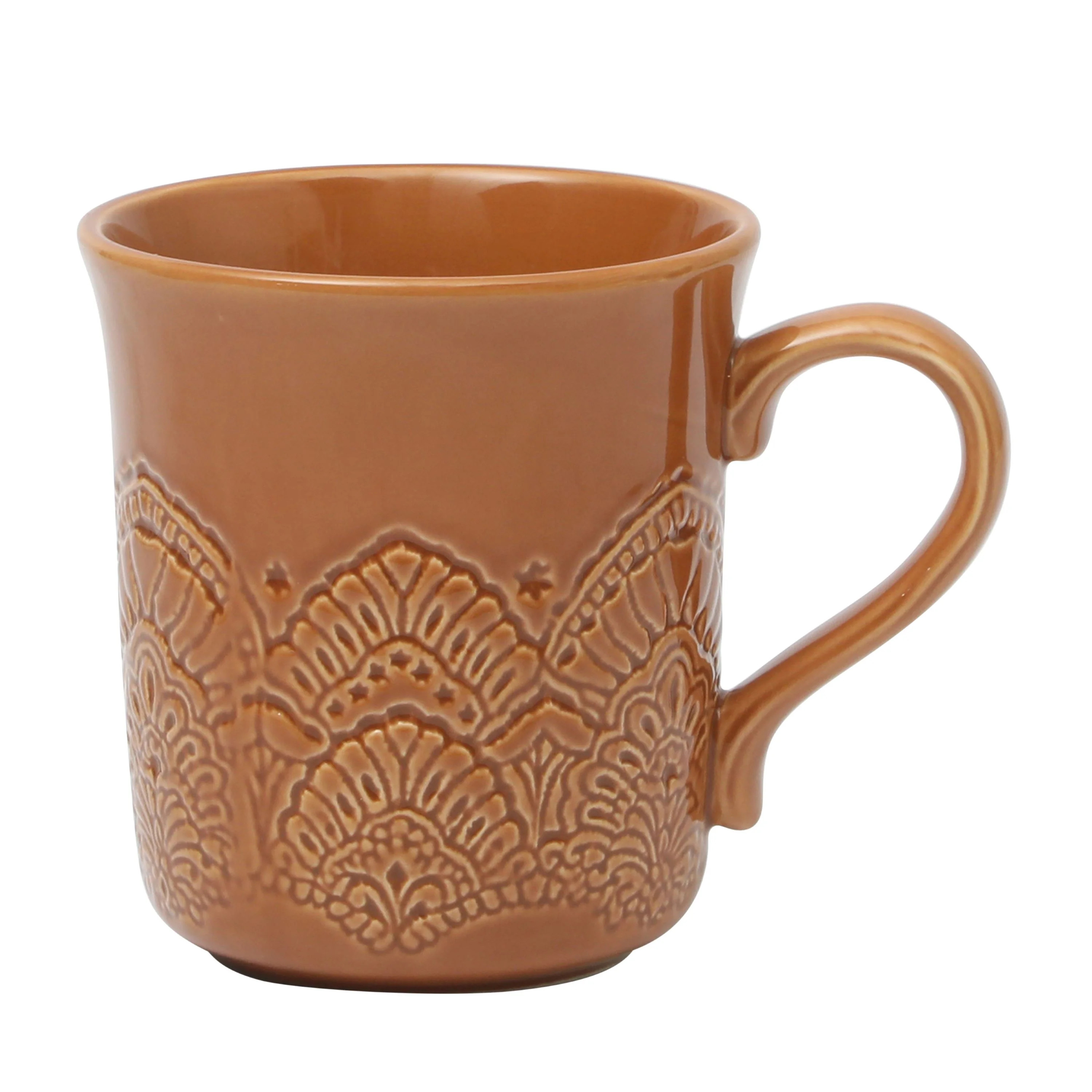 The Pioneer Woman Vintage Lace Stoneware Mug, Caramel | Walmart (US)