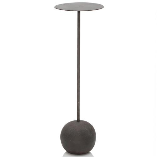 Sierra Industrial Loft Black Mild Steel Sphere Base Side Drink Table | Kathy Kuo Home