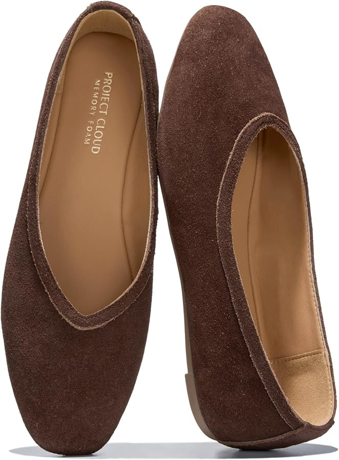 100% Genuine Leather Ballet Flats for Women - Comfy Fall Shoes for Women | Amazon (US)