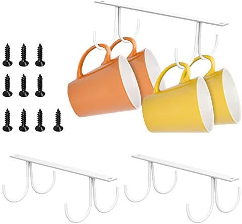 Housolution Mug Holder, Coffee Cup Holder Mug Rack Under Cabinet With 12 Rustproof Hooks, Display... | Amazon (US)