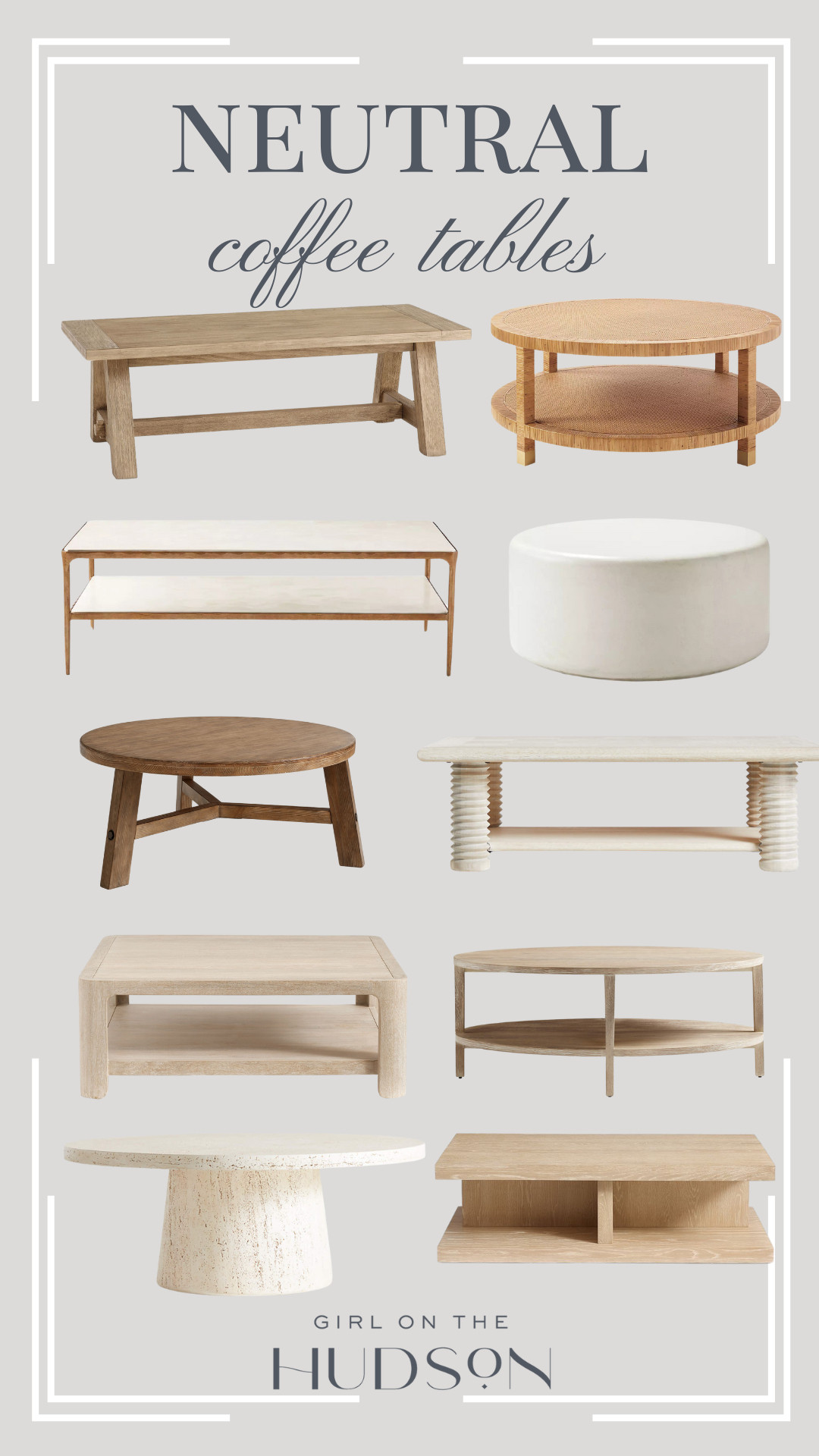 Neutral coffee tables to freshen up your living room! I rounded up different styles to fit any vibe!

pottery barn decor, crate and barrel decor, serena and lily decor, neutral coffee tables 

 #LTKHome