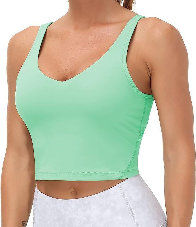 THE GYM PEOPLE Womens' Sports Bra Longline Wirefree Padded with Medium Support | Amazon (US)