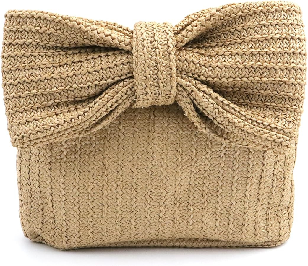 Straw Handbags Purses Crossbody for Women, Summer Beach Handbags, Handmade Bow Straw Purses for P... | Amazon (US)
