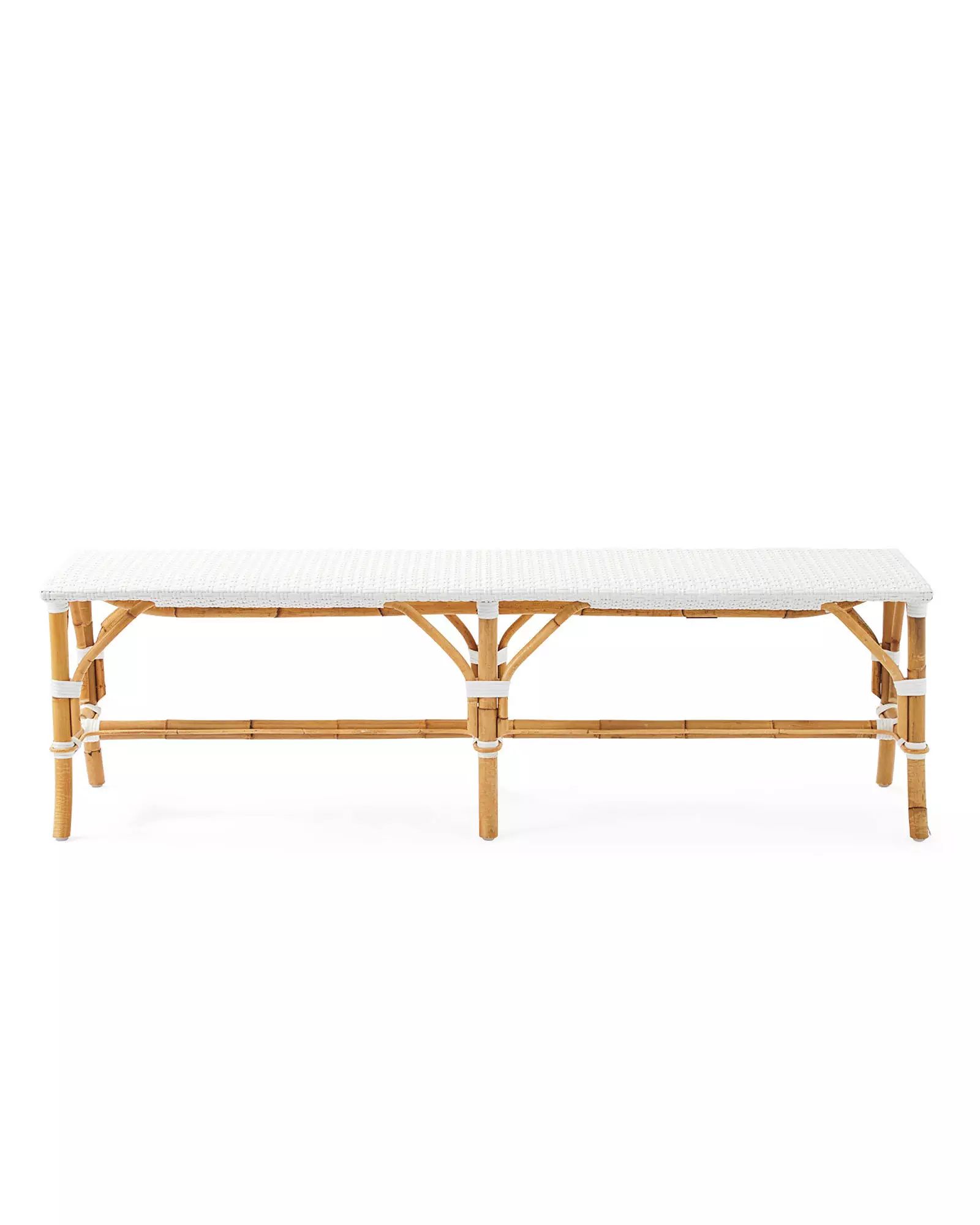 Riviera Rattan Backless Bench | Serena and Lily