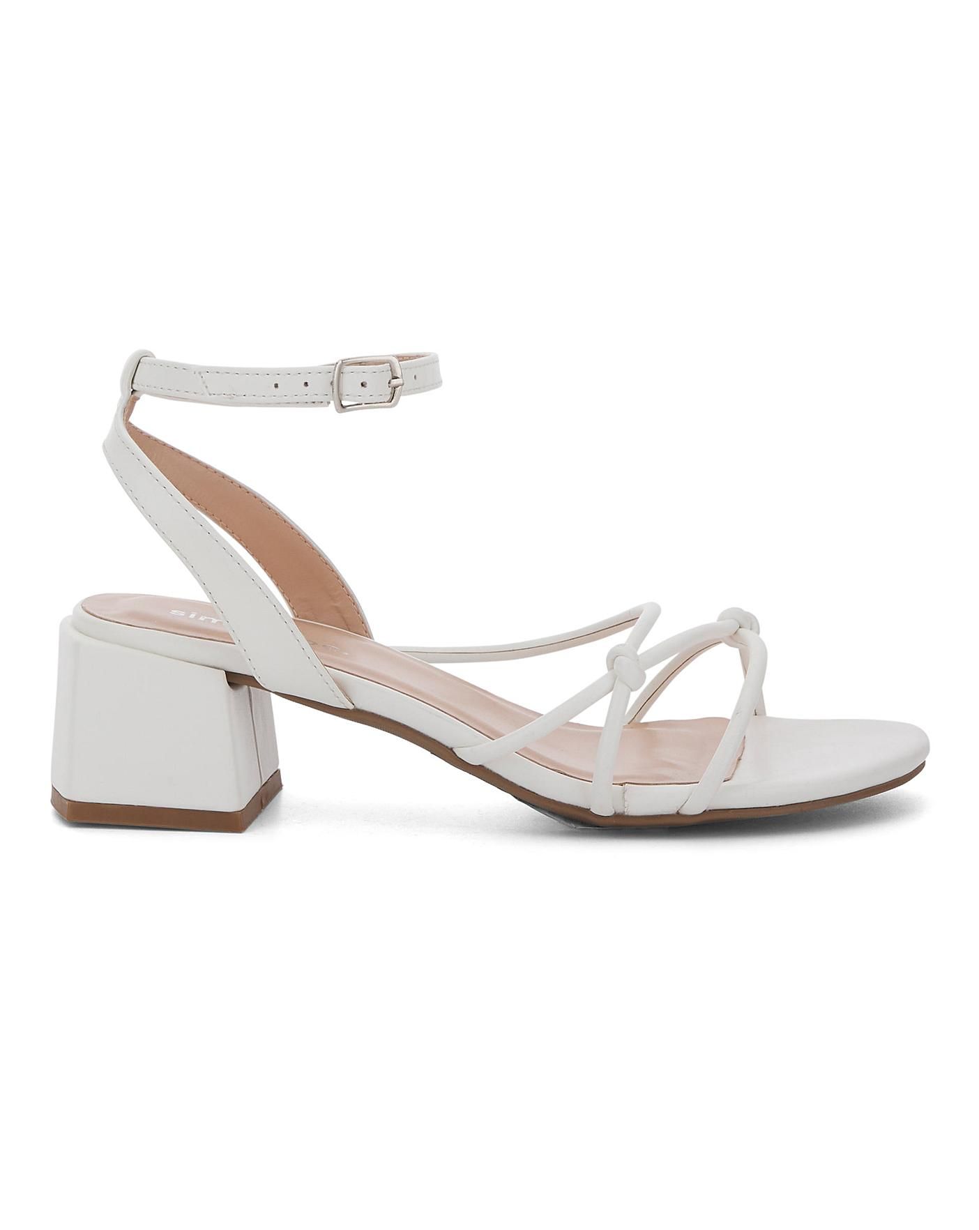 Tennessee Knotted Strappy Block Heel Sandals Wide Fit | Simply Be (UK)