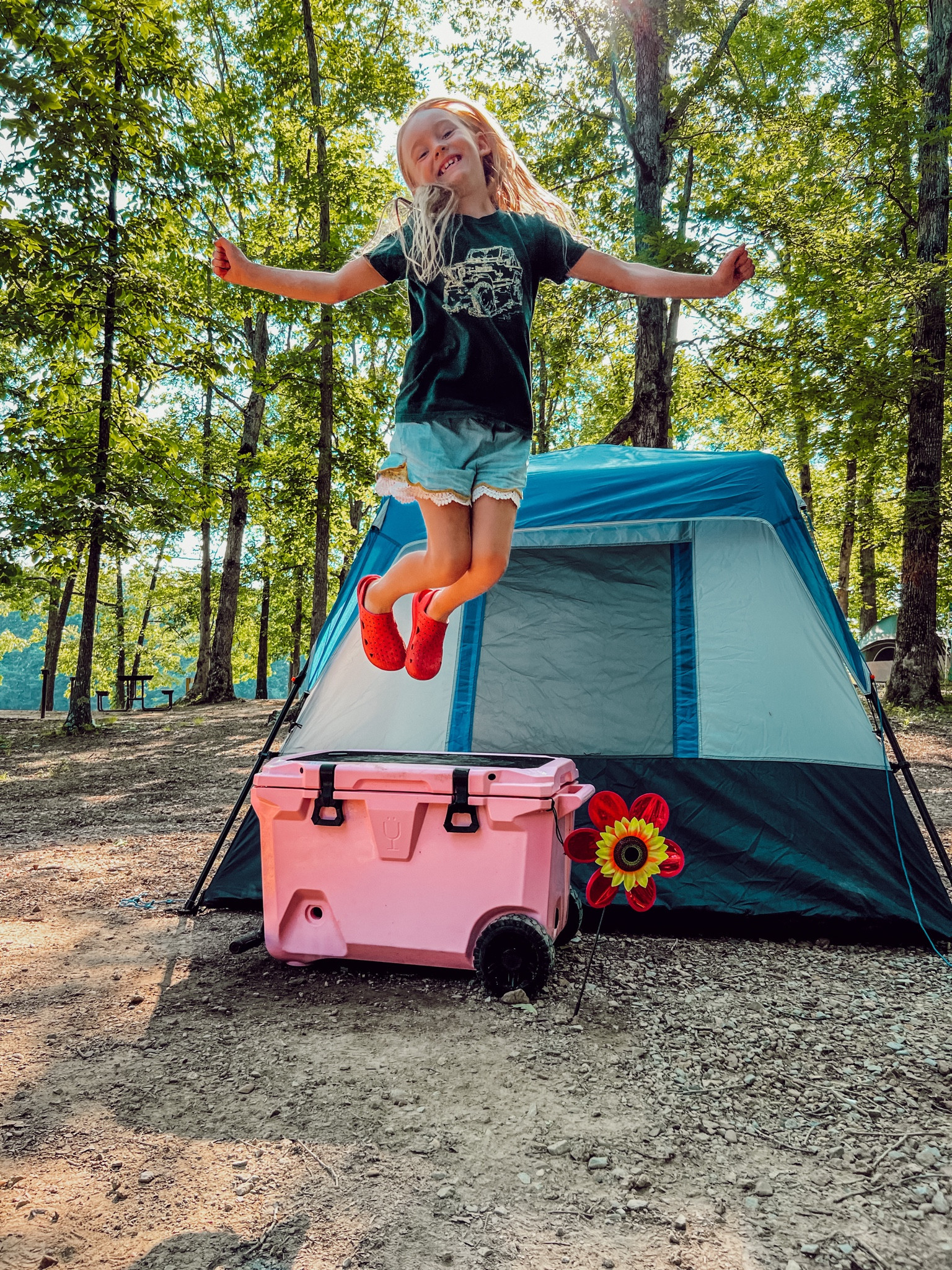 If you have any camping trips planned… you NEED this tent! We love to camp and own many many tents… we purchased this tent for our last minute trip because I knew I’d be solo with Mabel and other other tent is too large for us to set up alone. THIS ONE MABEL SET UP AND TOOK DOWN ALONE! No joke! Lol. There is a reel on my Instagram! It’s under $100, has a built in light and it’s super easy to set up and take down. We made it through two rain storms and stayed dry!! 

#LTKtravel #LTKfamily #LTKkids